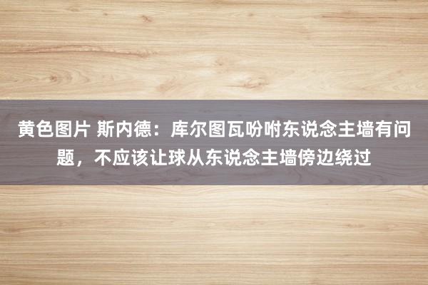黄色图片 斯内德：库尔图瓦吩咐东说念主墙有问题，不应该让球从东说念主墙傍边绕过